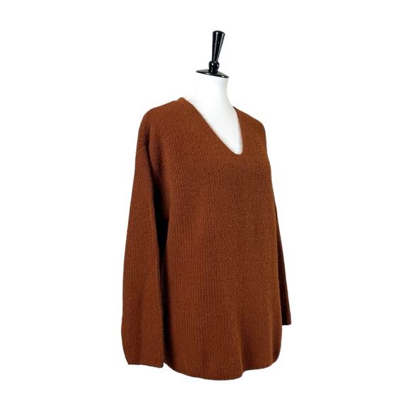 Apt. 9 Sweater V-neck Oversized Long Sleeves Soft Dark Orange Women’s Size Large - Picture 3 of 10
